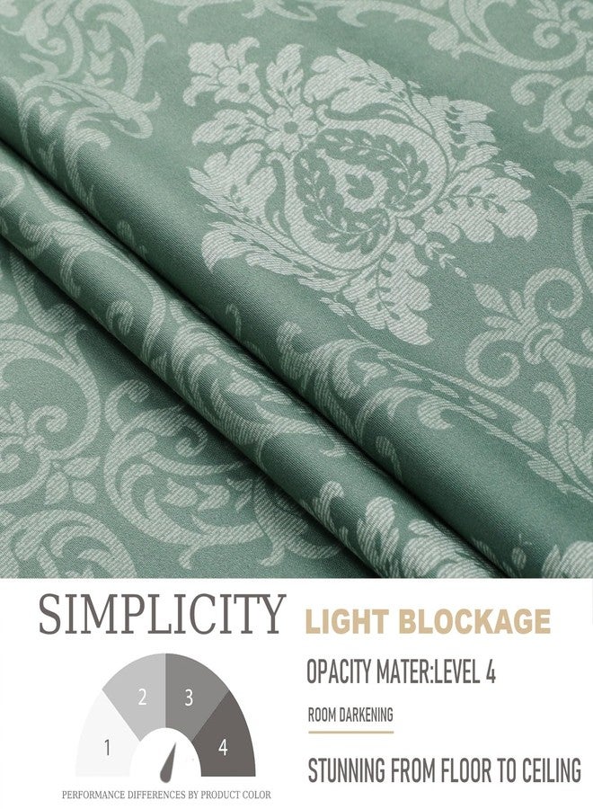 Flyfun Medallion Ombre Blackout Curtains 84 Inch Long, Thermal Insulated Energy Saving Grommet Bedroom Curtains 2 Panel Sets, Damask Pattern (Green, 52W x 84L) - Image 3